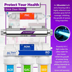 ALTHY UV-Ultraviolett-Wassersterilisator Wasseraufbereitungssystem Desinfektionslampe + Durchflussschaltersteuerung Edelstahl 1 GPM
