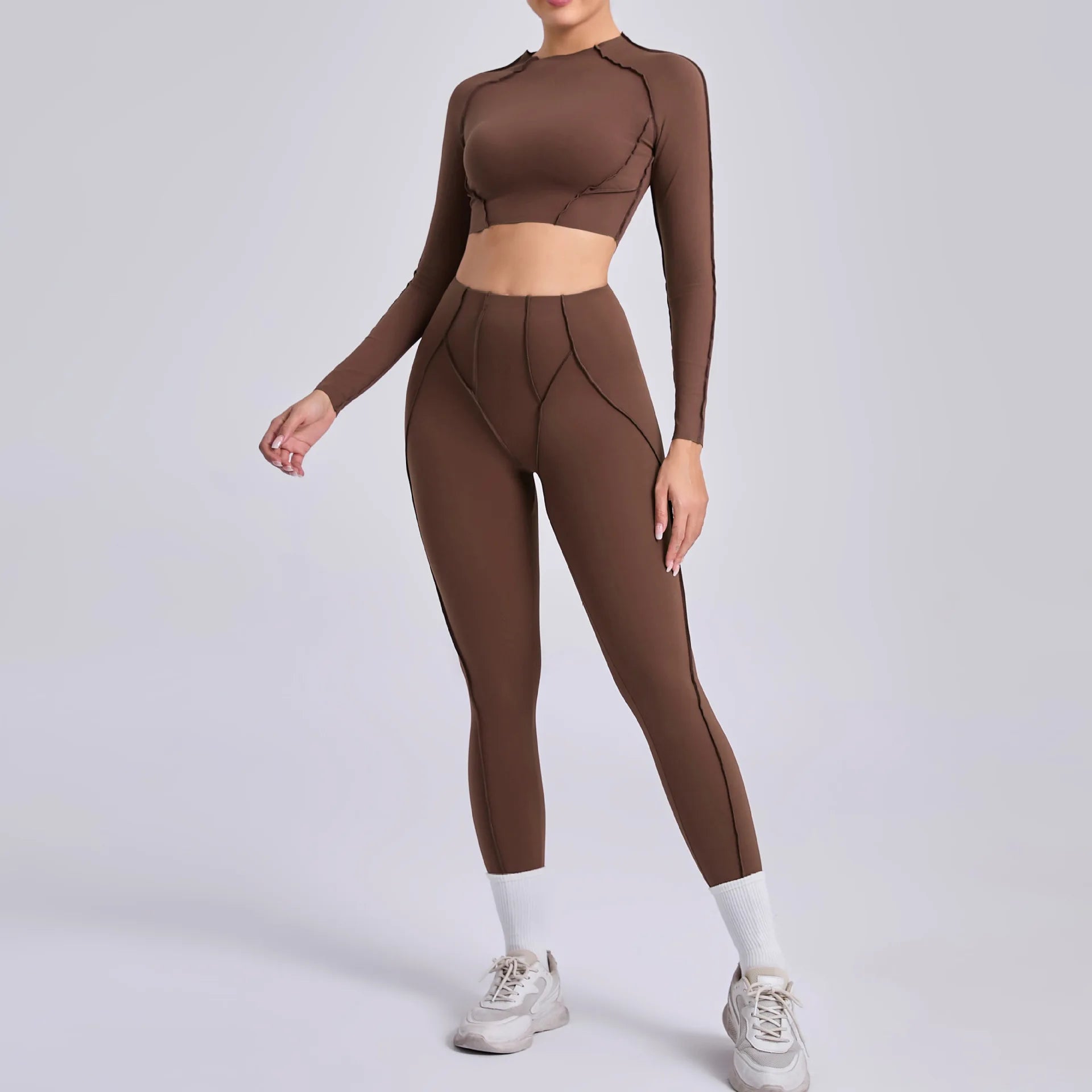 Nahtlose Yoga-Sets Sport-Fitness Hochbund-Hüfthebe-Formhose Rückenfreier BH-Anzug Workout-Gym-Leggings-Sets für Damen