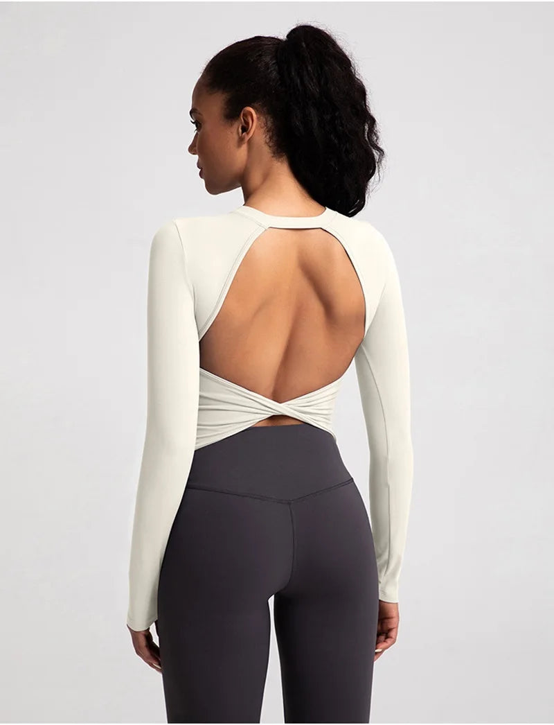 Cloud Hide Black Beauty Back Yoga Shirts Damen Langarmbluse Übergröße Sport Gym Fitness Top Laufshirt Workout Shirt