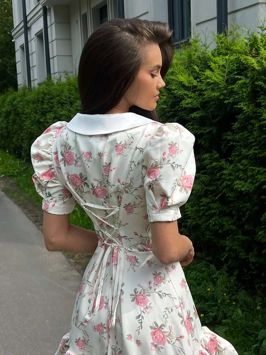 Tossy Bedrucktes Revers Mode Minikleid Damen Kurzarm Patchwork Kontrast Elegantes Sommerkleid 2025 Damen Bodycon Kleid