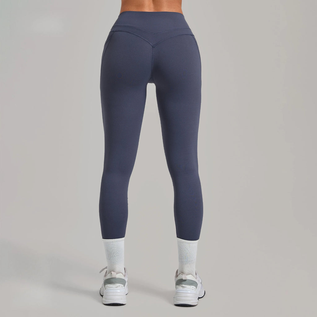 Women's Gym High-waisted High-stretch Yoga Pants with Side Pockets Leggings Workout Running Tights Quick-dry Fitness Trousers