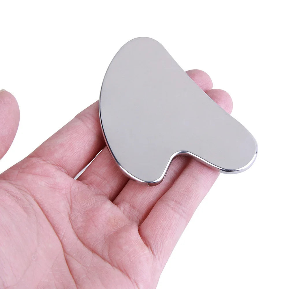 1 Stück Edelstahl Gua Sha Schaber Massagegerät für Gesicht, Nacken, Körper Guasha Massagegerät Gesichts-Hautpflege Guasha Board Gesichts-Massagegerät Zweitbild