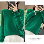 100 % Merinowolle Pullover Damen O-Ausschnitt Kaschmir Strickwaren Female Pullover Herbst Winter Freizeit Oberteile Einfarbig Weiche Kleidung