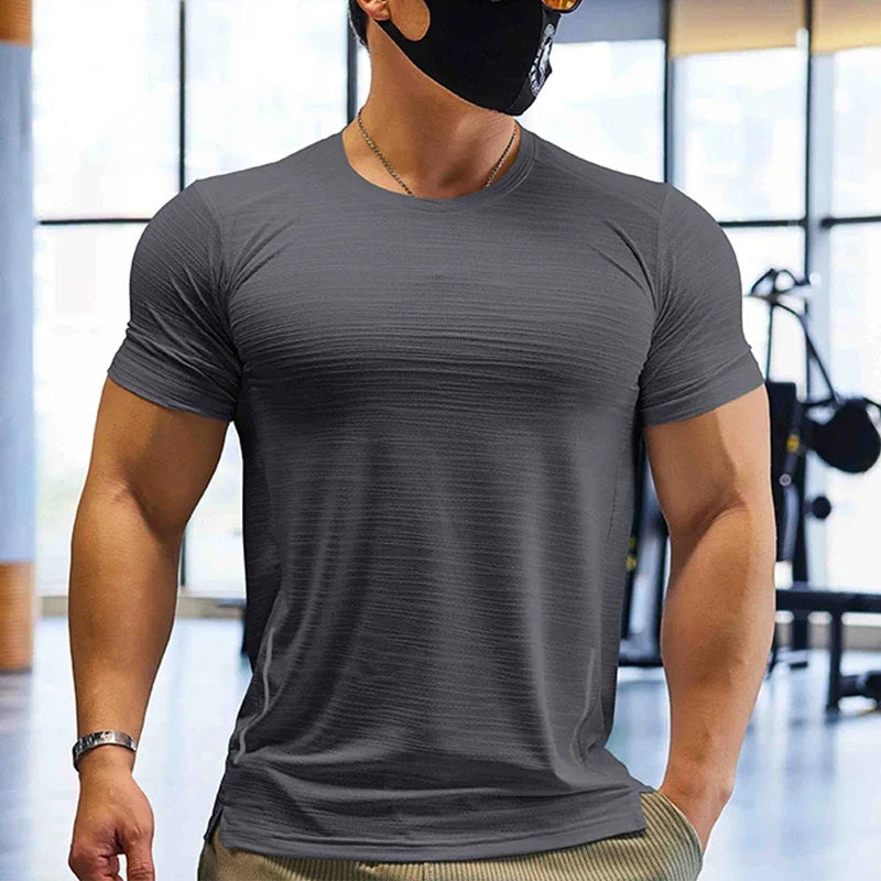 Muskel-Training Kompressions-T-Shirt Herren Laufen Dry Fit T-Shirt Uni Farbe Übergröße Gym Herren T-Shirts Sport Herren Oberteile Sweatshirt