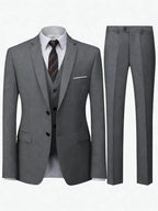 Herren burgunderroter 2-teiliger Anzug (nur Sakko + Hose, keine Weste enthalten), Slim Fit Formaler Business Hochzeits-Party Blazer & Hose