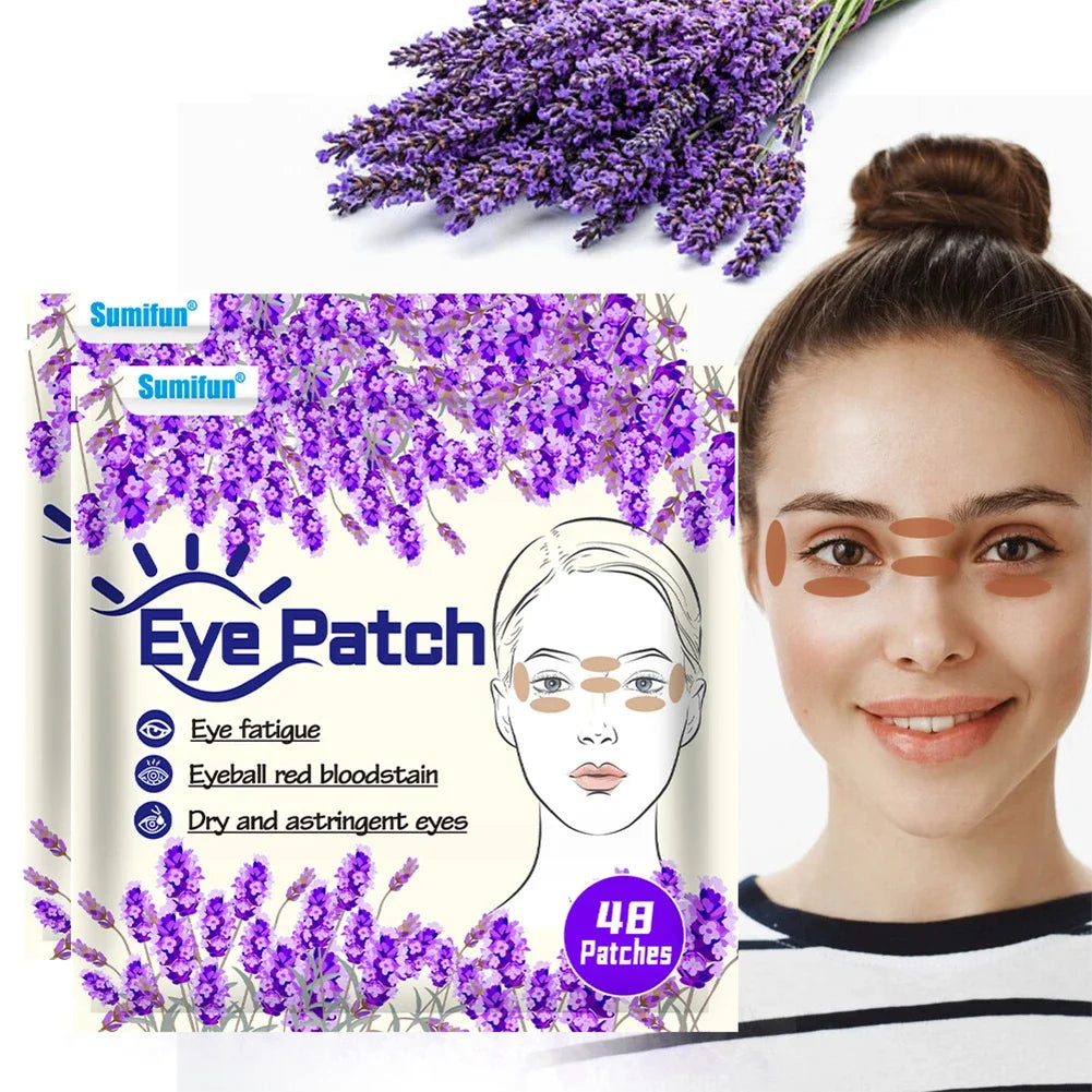 48Stk./Packung Augenpflegepflaster Verbesserung der Sehkraft Guter Sehsinn Aufkleber Linderung von trockenen Augen Müdigkeit Myopie Kräuter-Medizinpflaster