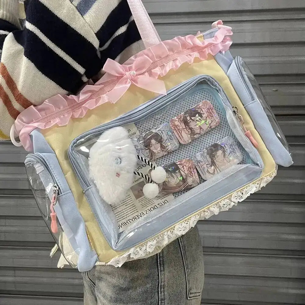 Neue Y2K Süße Japanische Ita Bag Lolita Mädchen Transparente Umhängetasche Große Kapazität Umhängetasche Lässige Tasche DIY Display Handtaschen
