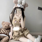 Japanische Kawaii Lolita Pyjama Nad Höschen Set Damen Süßer Cartoon BH Schleife Unterwäsche Kürbis Höschen Push-up BHs Dessous Intimates