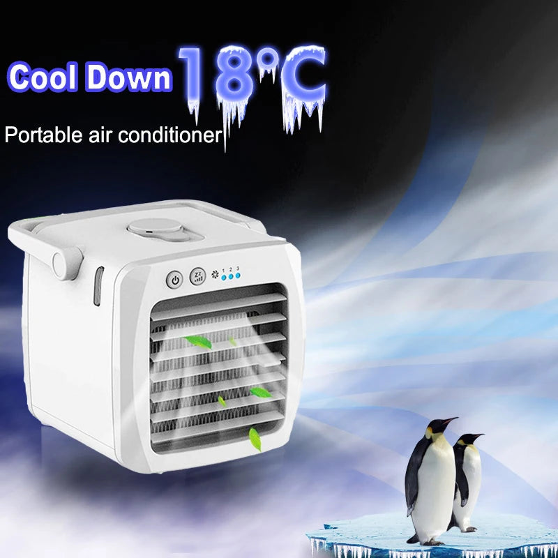 Tragbare Klimaanlage Persönlicher Luftkühler USB Persönlicher Desktop-Kühler Mini-Luftbefeuchter-Ventilator für den Schreibtisch Hauptbild