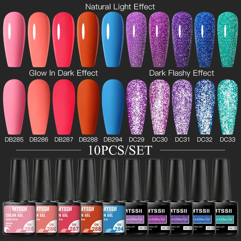 10/12PCS/SET Katze Magnetisches Gel Nagellack Set 9D Reflektierendes Glitzer Gel Halbpermanentes UV Gel Soak Off Funkelndes Nagelkunst Kits