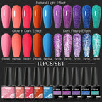 10/12PCS/SET Katze Magnetisches Gel Nagellack Set 9D Reflektierendes Glitzer Gel Halbpermanentes UV Gel Soak Off Funkelndes Nagelkunst Kits