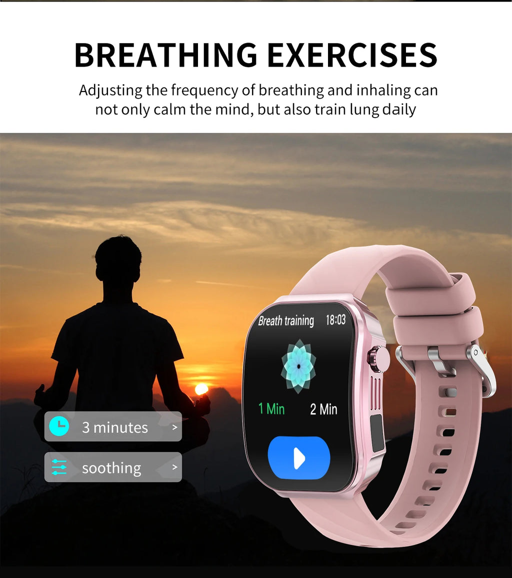 LIGE Neue 2,2-Zoll 3D Gebogenes Display Smartwatch Mit LED-Licht Thermometer Gesundheitsmonitor Smartwatch BT Anruf Sport Fitness Uhr