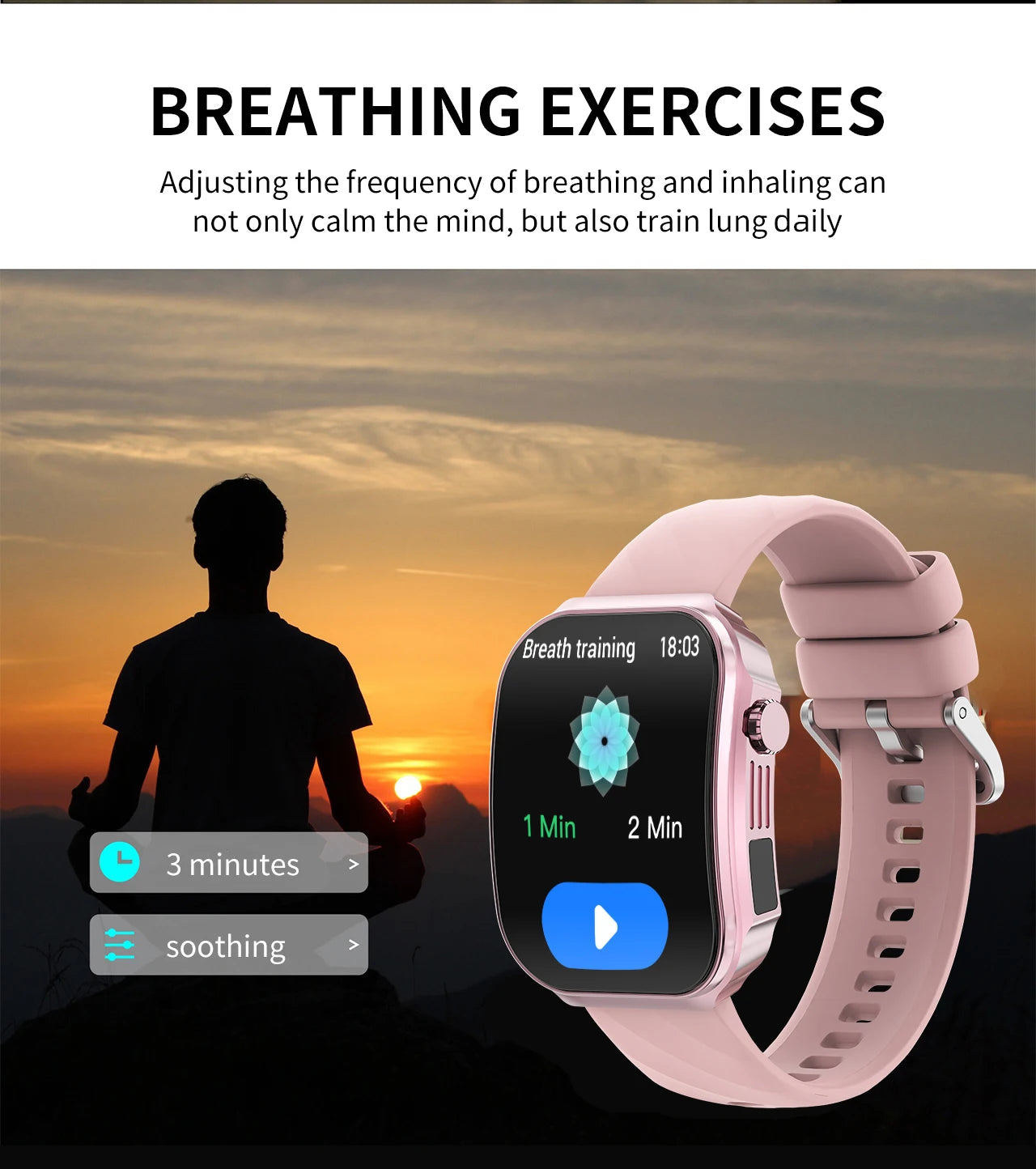 LIGE Neue 2,2-Zoll 3D Gebogenes Display Smartwatch Mit LED-Licht Thermometer Gesundheitsmonitor Smartwatch BT Anruf Sport Fitness Uhr