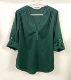 2024 Qualität Heißer Verkauf Plus Size Tiefer V-Ausschnitt Damenbluse Chiffon Coole lockere Hemd Mode Freizeit Damen Tops Sexy Reißverschluss Pullover