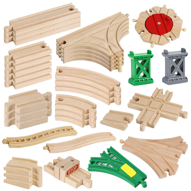 Hölzerne Eisenbahn-Schienen-Spielzeug Eisenbahn-Schienen-Zubehör Passend für Thomas Zug Straßenverbinder Holz Eisenbahnbrücke Kindergeburtstagsgeschenke Hauptbild