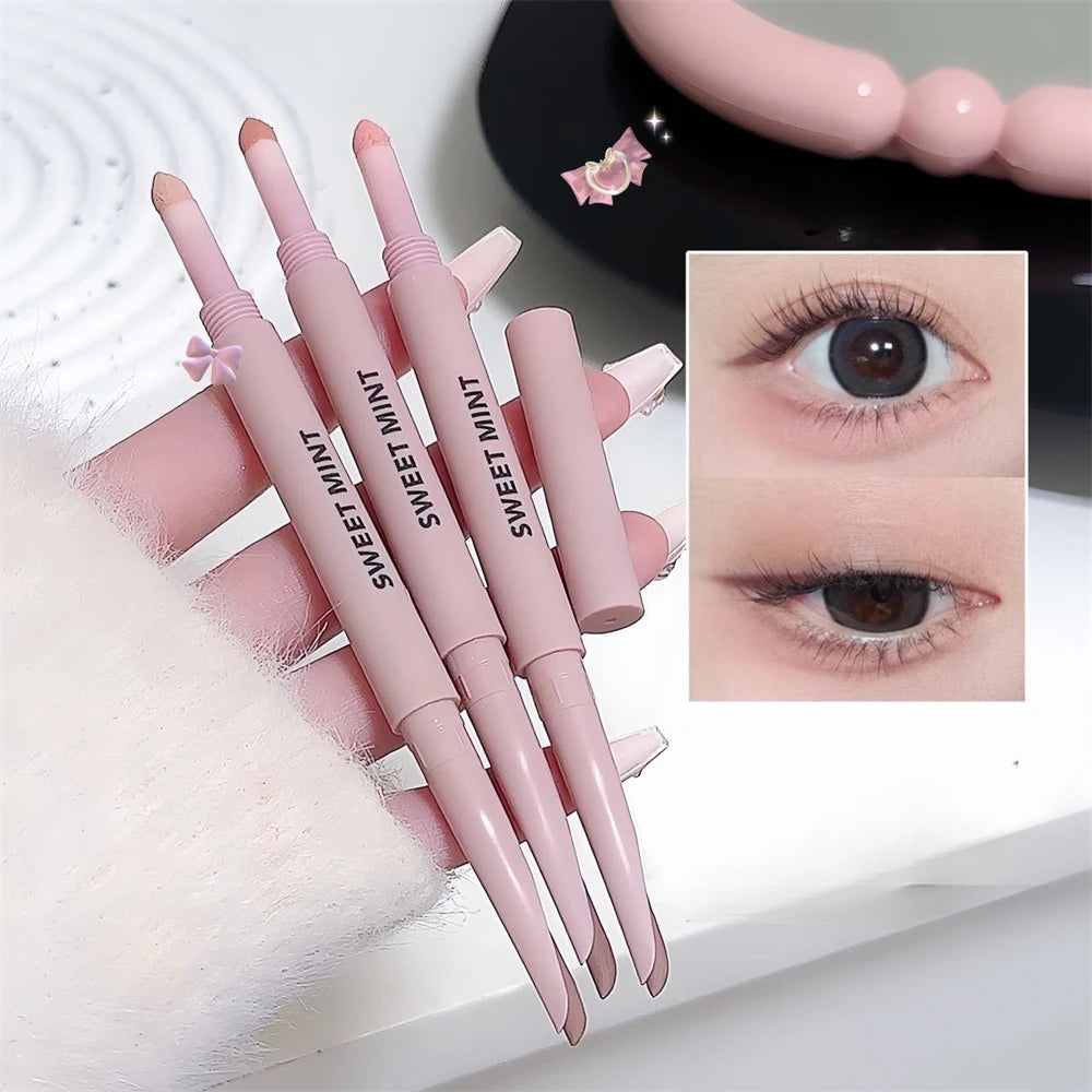 Doppelseitiger Lying Silkworm Eyeliner Pencil Diamond Glitter Matt Aegyosal Pen Aufhellende Creme-Lidschatten-Highlighter-Augen-Make-up