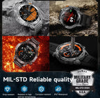 LIGE New Smart Watch Men 1000mAh Large Capacity Battery Outdoor Flashlight Bluetooth Call Waterproof Sport Fitness Smartwatch