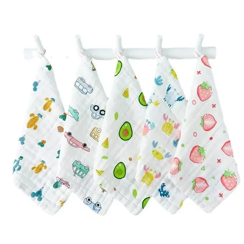 1/5 Stück Babygesichtshandtuch Musselin 6 Lagen Baumwolle Weiche Babytücher Taschentuch Baden Füttern Gesichtstuch Waschlappen Spucktuch Zweitbild