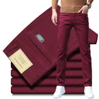 2026 98 % Baumwolle Elastische Baumwolljeans Herren Frühling Slim Straight Denim Hose Komfort Große Größe Koreanische Business Casual Hose