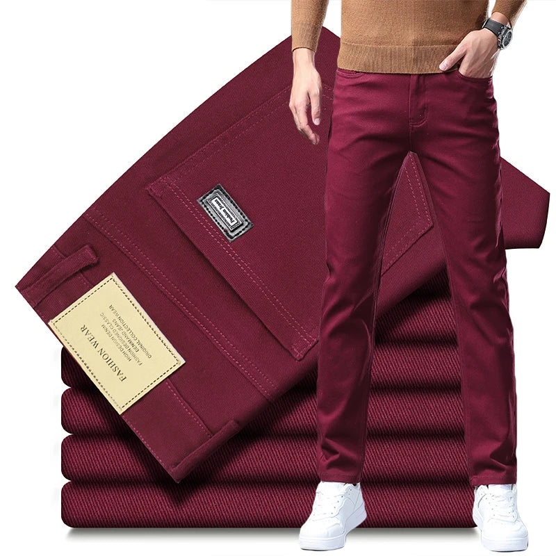 2026 98 % Baumwolle Elastische Baumwolljeans Herren Frühling Slim Straight Denim Hose Komfort Große Größe Koreanische Business Casual Hose Hauptbild