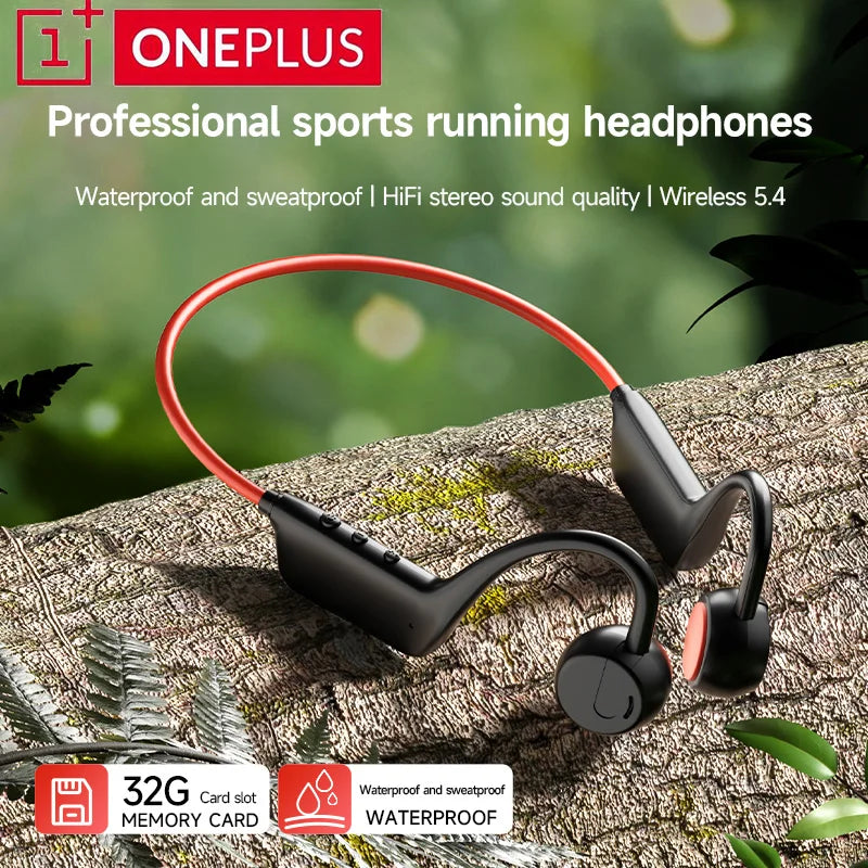 OnePlus Bluetooth Knochenschall-Kopfhörer Drahtlose offene Kopfhörer Freisprechfunktion Wasserdichte Sport-Kopfhörer mit Mikrofon