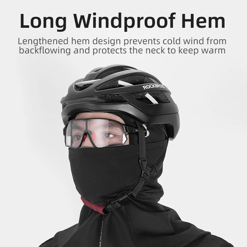 ROCKBROS Radmützen Vollgesichtsmaske Winter Atmungsaktiv Winddicht Fleece Fahrrad Halswärmer Schal Maske Skifahren Motorrad Fahrradmütze