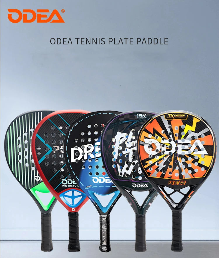 ODEA Beach Tennis Schläger Vollcarbon Rauhe Oberfläche Outdoor Sport Schläger Für Herren Damen Erwachsene Fortgeschrittene Spieler 3K 18K