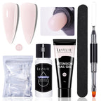 LILYCUTE 15ml Verlängerungsgel-Nagellack-Set Quick Nail Prolong mit Verlängerungsform-Nagelspitzen Acryl-Lösung Maniküre-Werkzeug-Kit