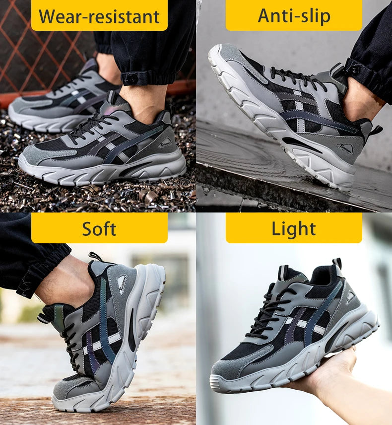 Herren-Sicherheitsschuhe, durchtrittsichere Arbeits-Sneaker, leichte Arbeitsschuhe, Herren-Stahlkappenschuhe, Sicherheitsstiefel, unverwüstliche Schuhe