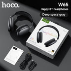 hoco Over-Ear Bluetooth 5.4 Kopfhörer Sport Kabellose Ohrhörer Headsets mit Mikrofon für Telefonate Stoff-Ohrpolster