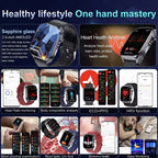 Neue Gesundheitsuhr Harnsäure Blutdruck Blutsauerstoff Körperanalyse Körperfett Smartwatch EKG+PPG Bluetooth Anruf Uhr Frauen Männer
