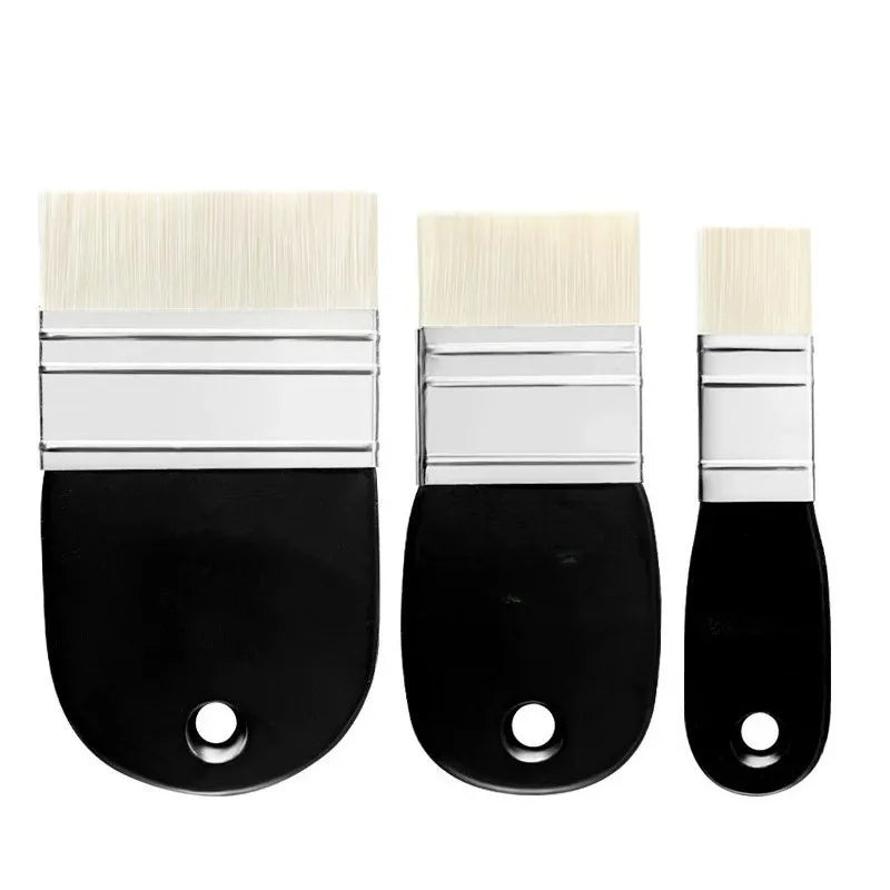 Oil Painting Nylon Pen Set Gouache Acrylic 3 Pcs Small/Medium/Large Sizes Flat Head Brush Wood Handle Painting Tools for Fine Hauptbild
