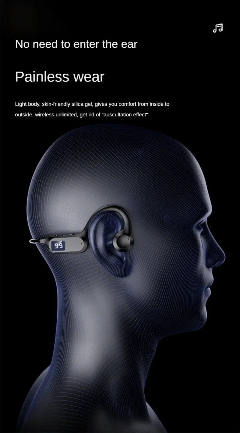 Lenovo Hot Real Bone Conduction Sport-Kopfhörer Kabelloser Kopfhörer Bluetooth-kompatibles Headset Freisprechfunktion mit Mikrofon zum Laufen