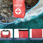 2L Portable Waterproof First Aid Bag Outdoor Emergency Kit Survival Home Car Travel Fishing Hiking Red Shoulder Straps Medical