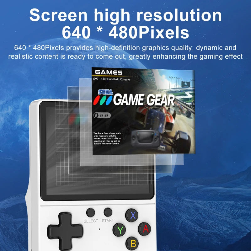 Neue Handheld-Spielekonsole mit Multi-Plattform-Unterstützung, HD-IPS-Bildschirm, 3D-Joystick, ergonomische Spielekonsole GB350