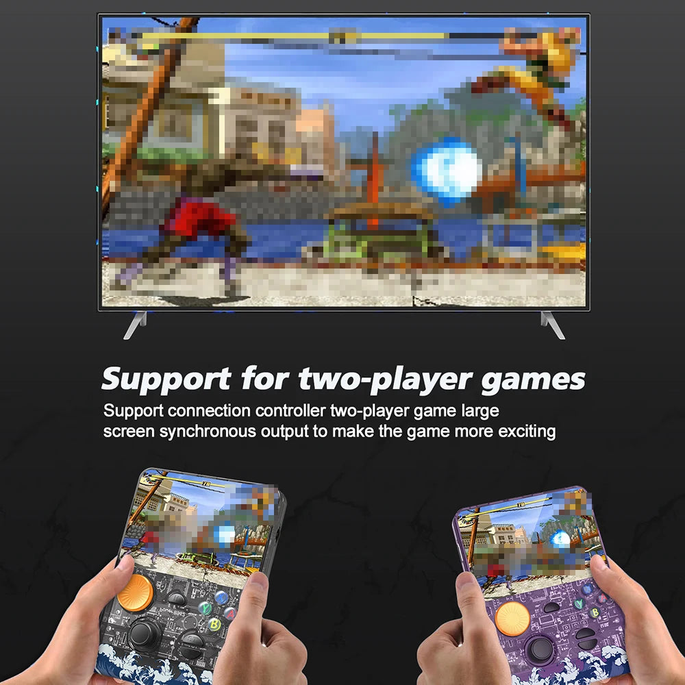 Neueste Handheld-Spielkonsole mit 3,5-Zoll-IPS-HD-Bildschirm und 3D-Smooth-Joystick, großem Speicher und Unterstützung für TF-Speicherkarte R36S Plus