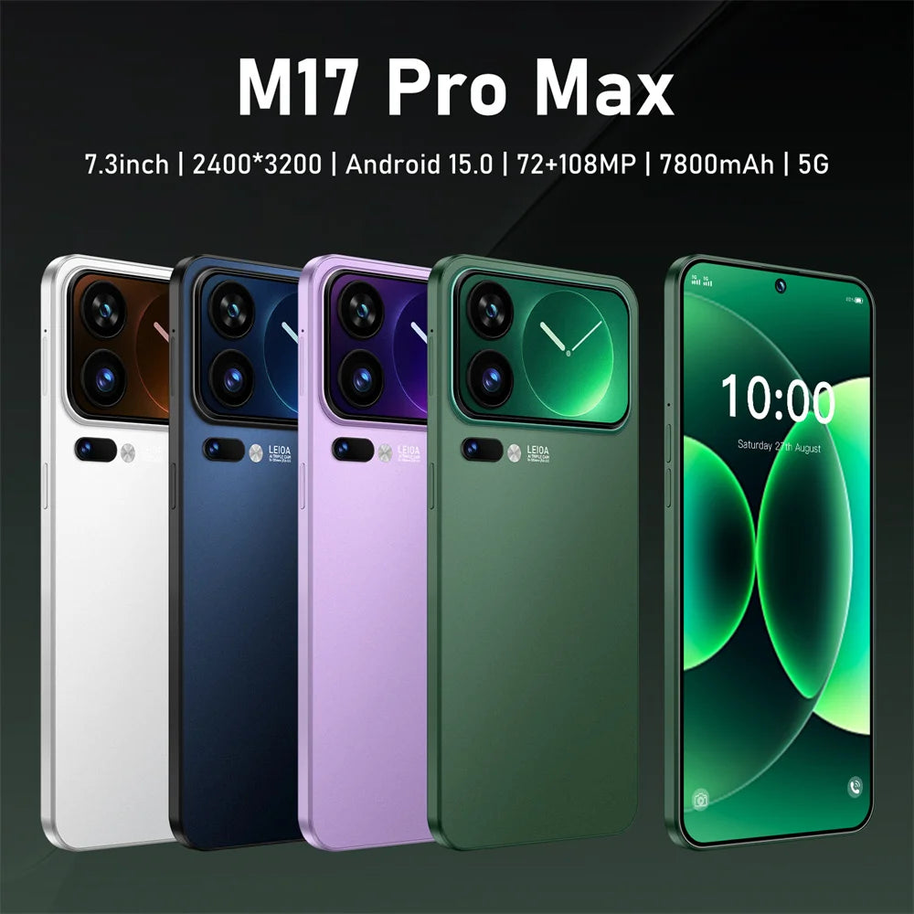 Neues Smartphone 5G 7.3HD für M17 Pro Max Dual-SIM-Karte 22G+2TB Günstiges Handy Android Smart Mobile Phones Entsperrt 8000mAh