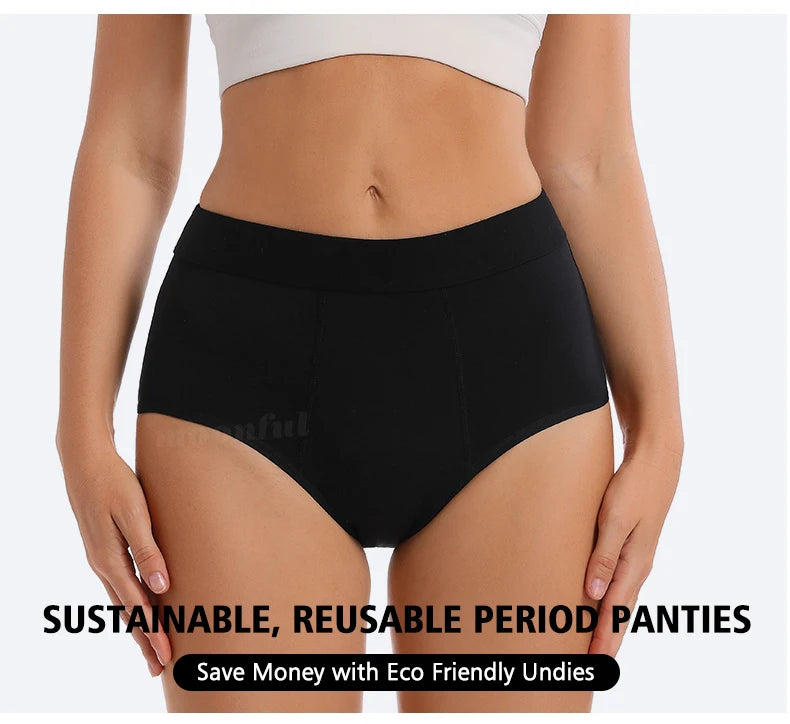 3 Stk./Set Menstruationshöschen Damen sehr starke Blutung Menstruationsunterwäsche High Waist Auslaufsicher Period Panties für Mädchen Set