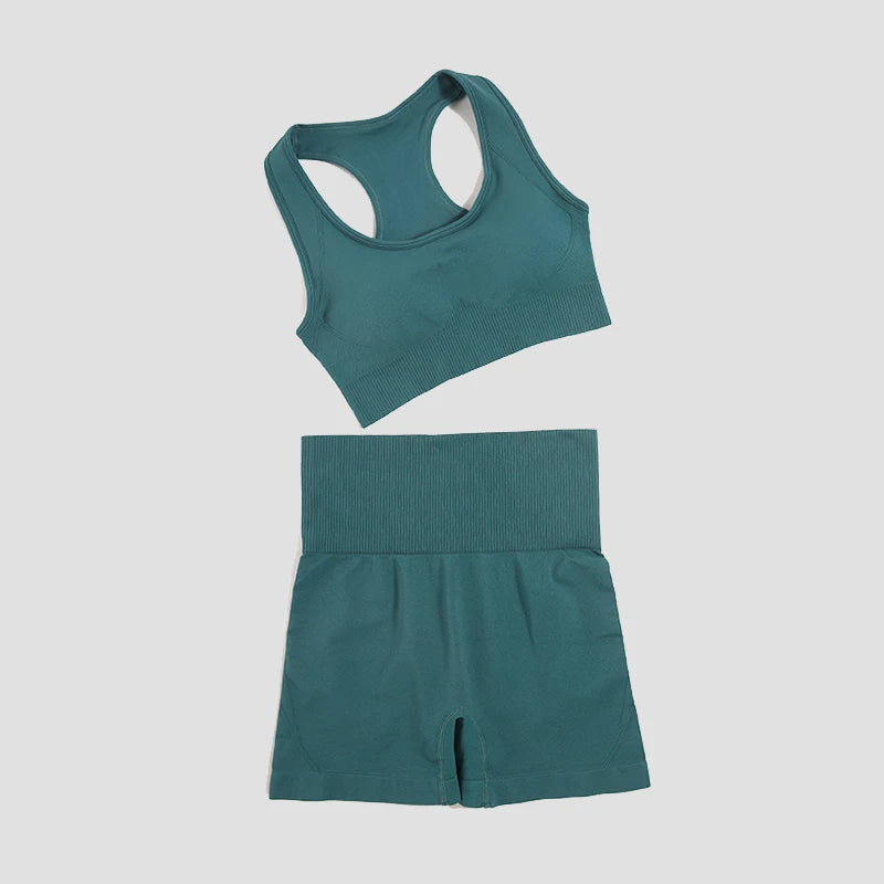 WAREBALL 2/3/4-teiliges Nahtloses Yoga-Set Sportkleidung Yoga-Anzüge für Frauen Fitness-Set Trainingsanzüge Sport-BH Gym Leggings