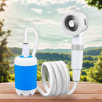 Tragbare Campingdusche mit Digitalanzeige 4000mAh Verbesserte wiederaufladbare elektrische Duschpumpe Camping Strand Wohnheim