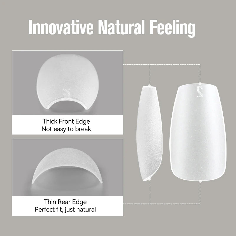 UR SUGAR 3tlg. Künstliche Nägel Set mit 420Stk. matten Soft Gel Tips Solid Glue Gel Entferner Schnelles Nagelverlängerungs-Kit Nagelpflege Starter-Set