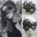 Damen Karnevalsmaske Hohle Spitze Maskerade Gesichtsmaske Prinzessin Abschlussball Party Requisiten Schwarze Augenmaske Halloween Kostüm für Frauen