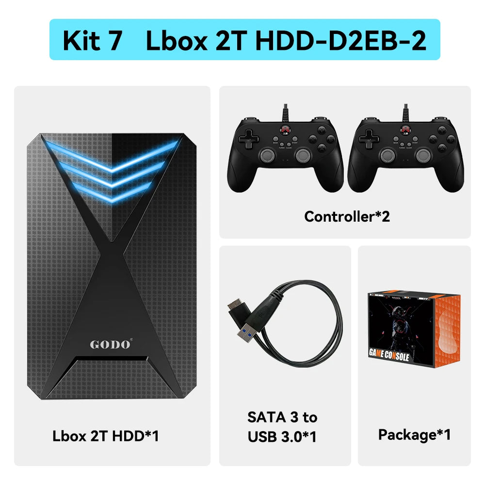 Launchbox 2T Spiele-Festplatte für PS4/PS3/PS2/Wii/WiiU/GAMECUBE etc. mit über 4200 3D/PC-Spielen, tragbare Spielekonsole für Laptops