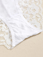 1 Set Elegantes Dessous-Set aus Spitze mit Stickerei und atmungsaktivem Stoff: Push-Up-BH, transparenter Schlüpfer mit tiefem Bund – das ultimative Valentinstagsgeschenk