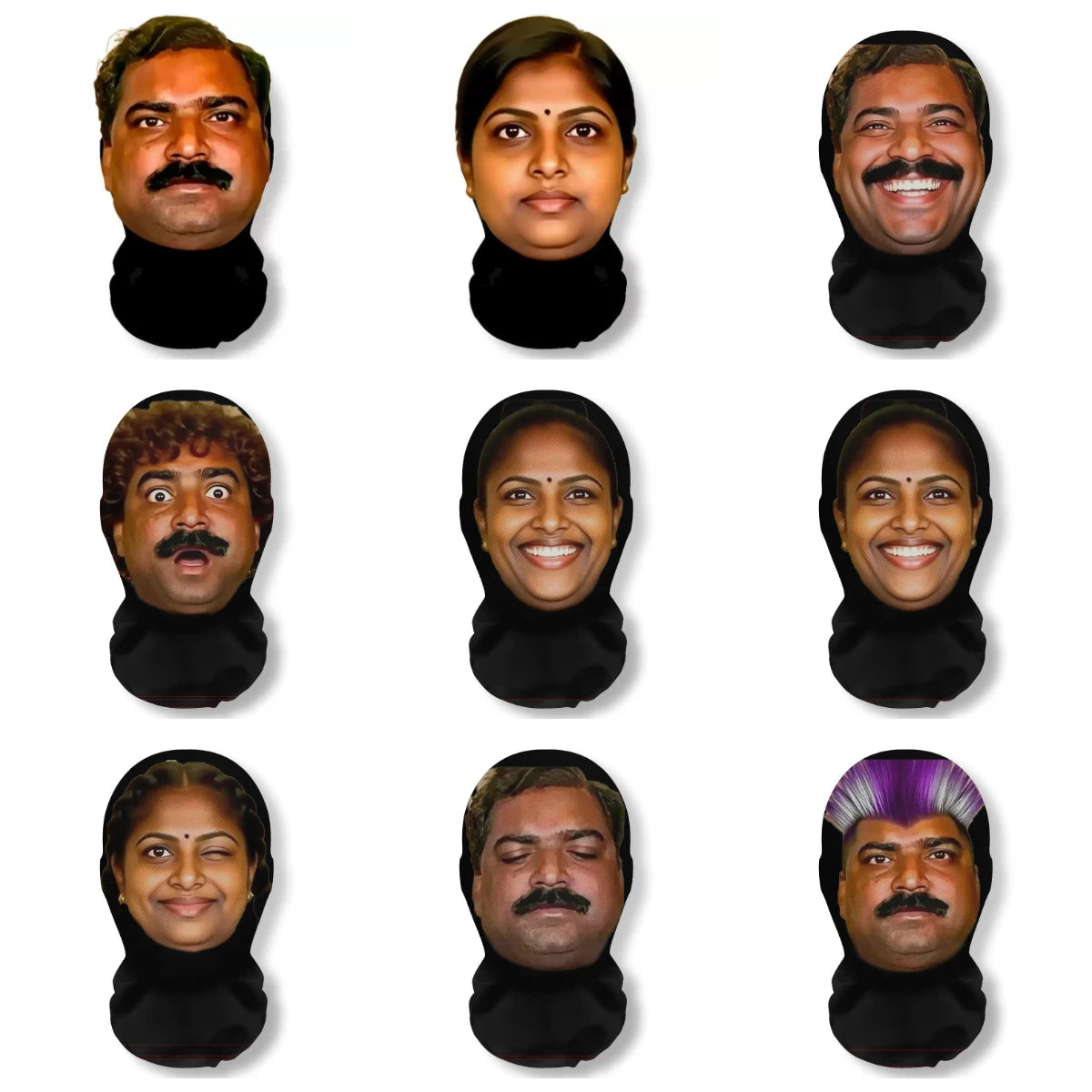 Funny Indian Facial Expression Spoof Abstract Humorous Mask Novelty Live Streaming Outdoor Prop Cosplay Costume Accessories Main image
