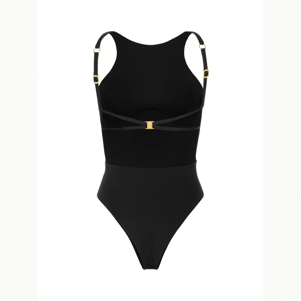 Thong 2025 Sexy Damen Einteiler Badeanzug Bademode Weiblich Einfarbig High Waist Monokini Schwimmanzug Badeanzug Biquini Strandmode