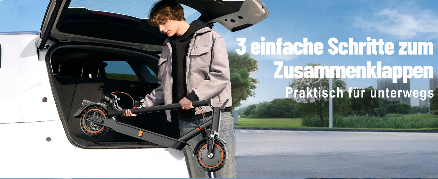 TODIMART T6 ABE E Scooter Mit Straßenzulassung, 30-35 km range, 350-500W brushless motor, dual brakes, and 8.5-inch run-flat tires
