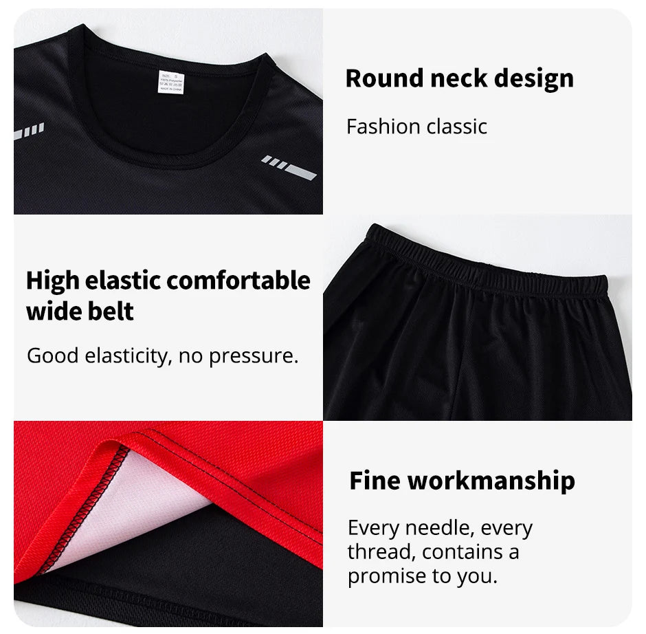 3-teiliger Herren-Sportanzug, schnelltrocknend, mit Farbverlauf, Freizeit-Sport, Laufen, kurze Ärmel, bequeme Sonnencreme, Hose, Joker-Shorts