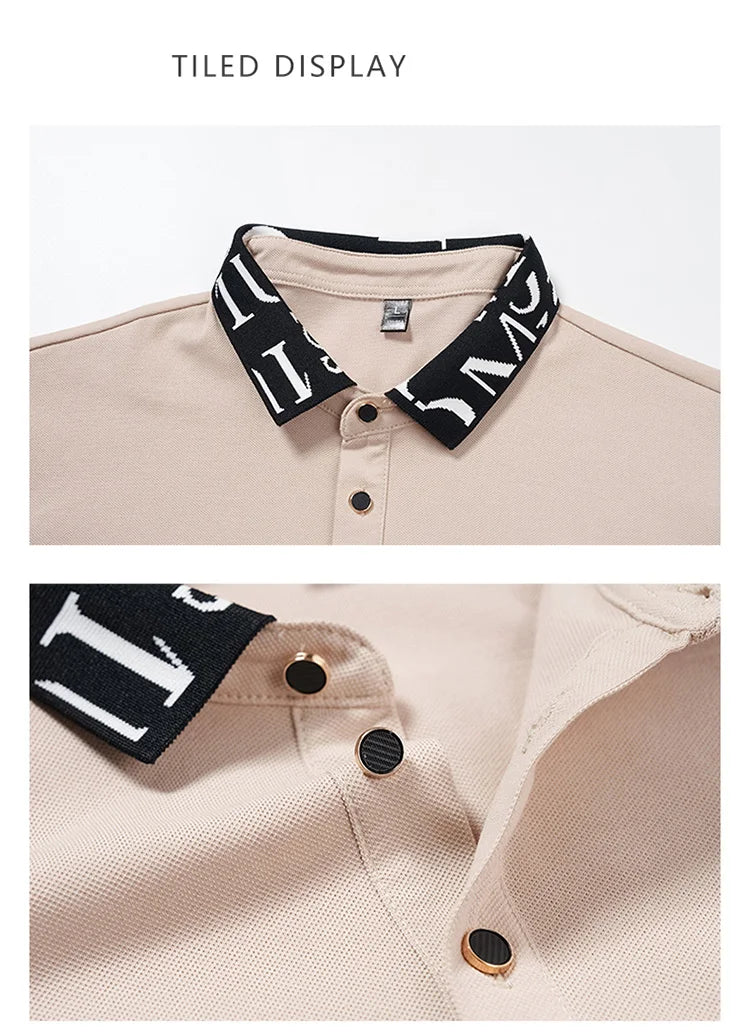 Sommer Herren-Poloshirt modisches Eisseide schnell trocknendes Kurzarm-T-Shirt einfarbig locker sitzendes Businesskragen-Oberteil