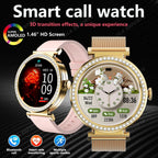 Fashion Zircon Smartwatch 1,46" AMOLED Bildschirm 5.4 Bluetooth Anruf Herzfrequenz Temperaturüberwachung Damen Smartwatch Schrittzähler